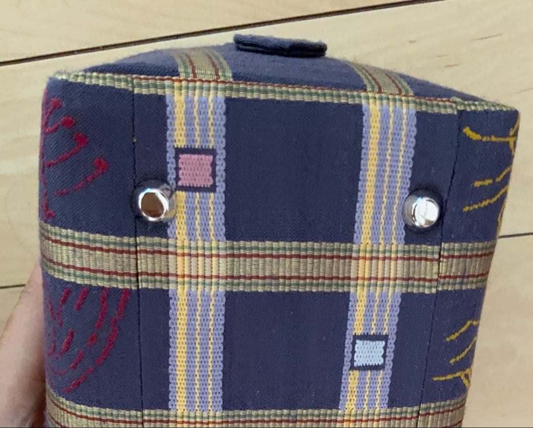 新品未使用　かづら清　和装用　バッグ　ネイビー　チェック柄