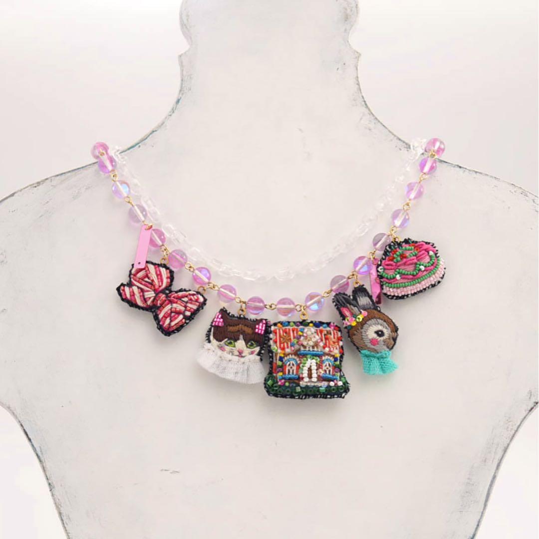 tamao world ビーズ　刺繍ネックレス H.P.FRANCE