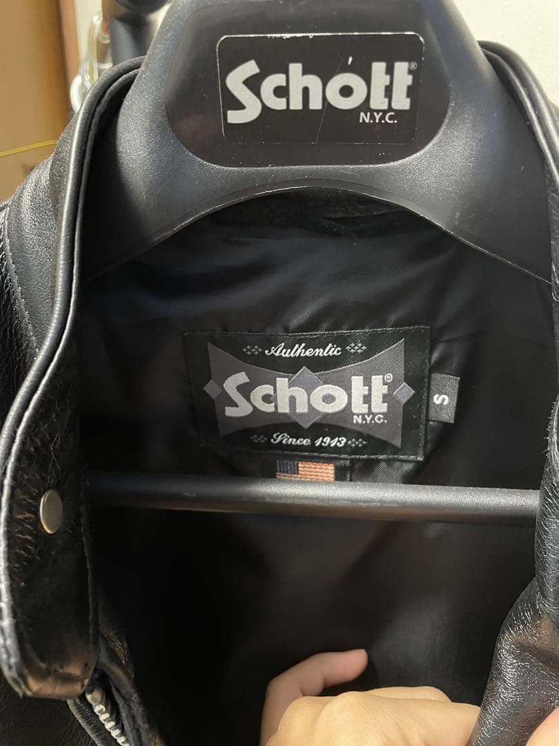 Schott レザーシングルライダースジャケット Sサイズ