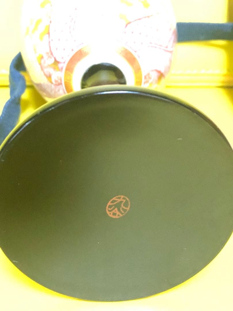 福島武山　赤絵鶴之図　洋盃　ワインカップ九谷焼　百貨店購入品