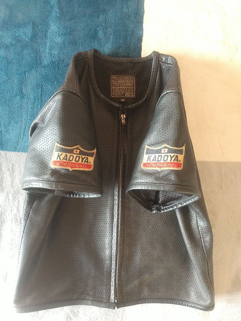 KADOYA ライダースジャケット レザー パンチングメッシュ
