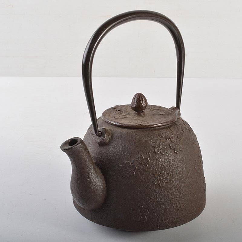 煎茶道具　南部鉄器　桜文　鉄瓶　鉄壷　D　R7155