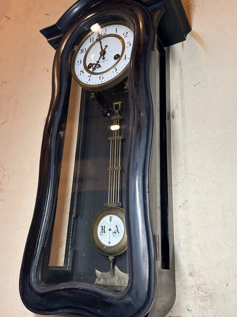 精工舎　ひさご　バイオリン型　柱時計　古時計　振り子　レトロ　ユンハンス