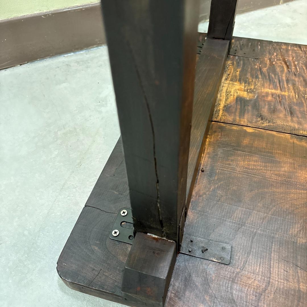 【古家具】無垢材 ヴィンテージテーブル 昭和レトロ アンティーク作業台 カフェ机