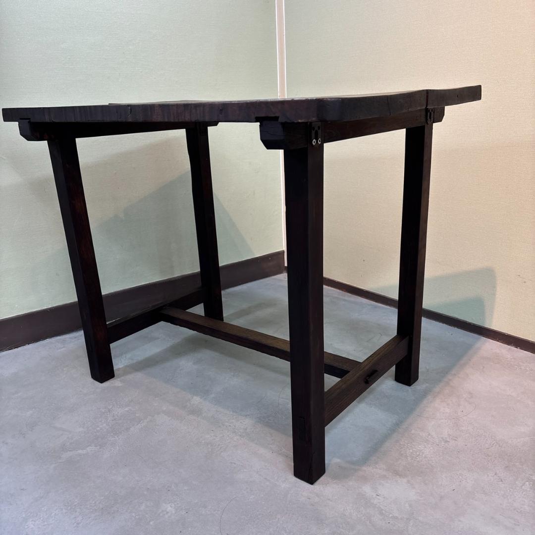 【古家具】無垢材 ヴィンテージテーブル 昭和レトロ アンティーク作業台 カフェ机