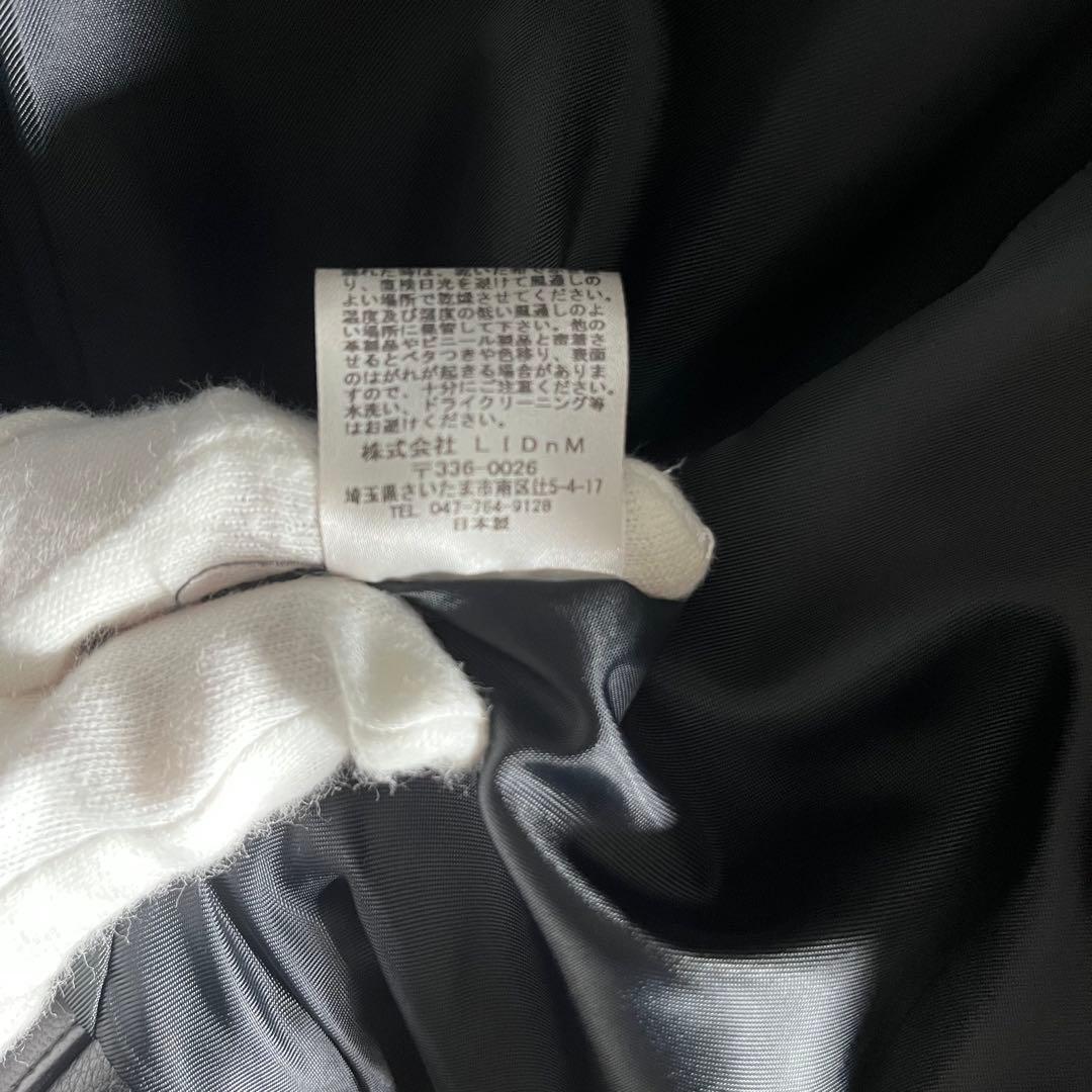 【極美品•Lサイズ】LIDNMリドム シングルラムレザージャケットブラック