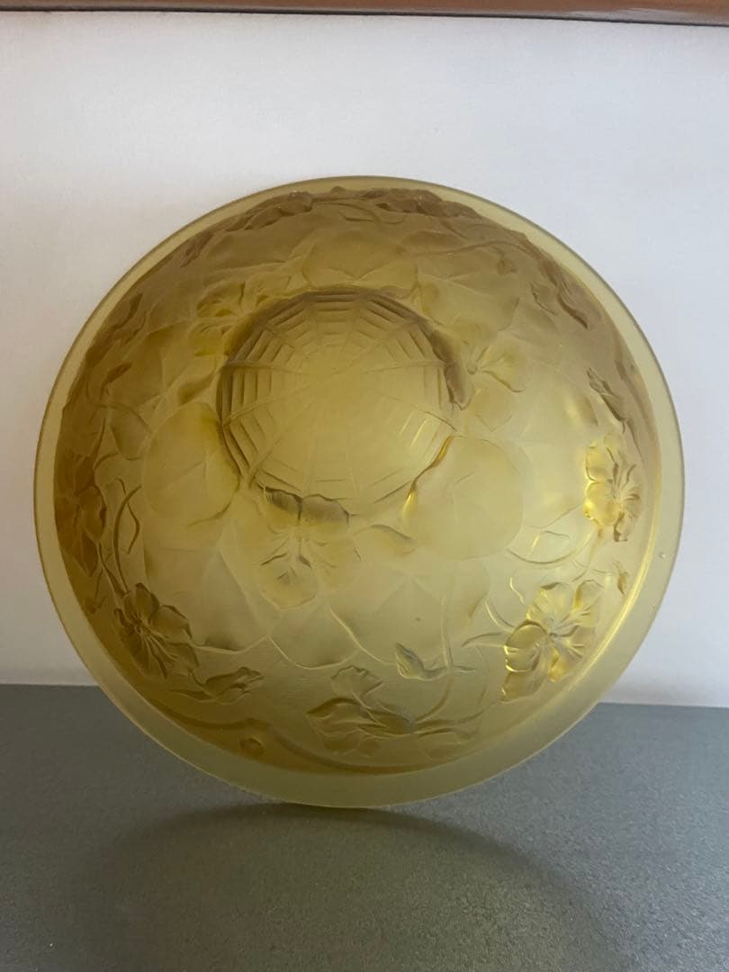 アールデコ　フロストガラス　吊り下げライトのガラス② アンバー