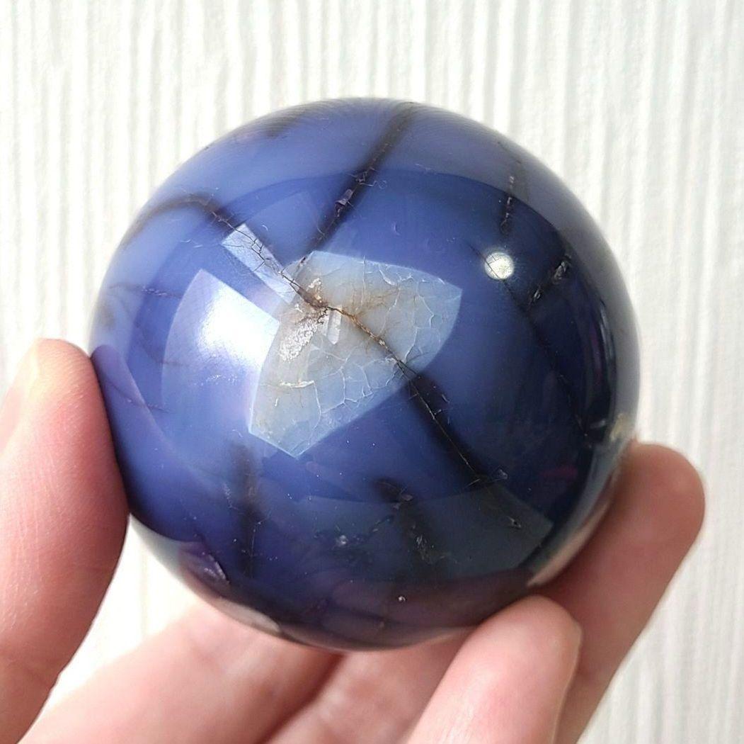ブルーフラワーアゲート　桜瑪瑙　スフィア　丸玉　原石　ディスプレイ　コレクション