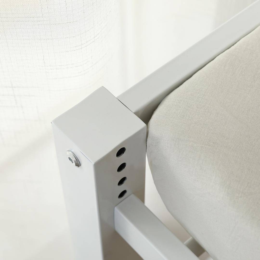 【ホワイト】高さ90cmロフトベッド パイプベッド シングルベッド 高さ調整可能