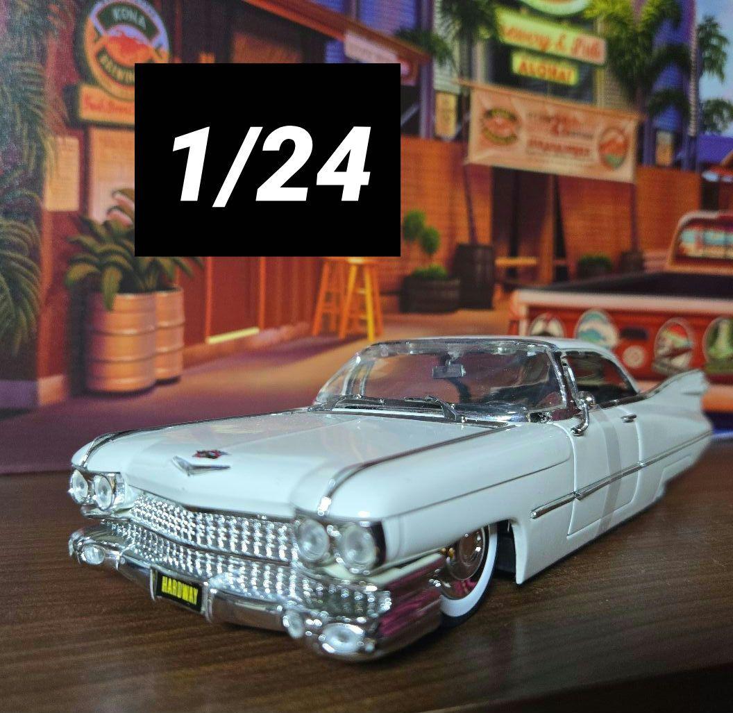 1959 Cadillac キャデラック ローライダーホワイトカスタム 1/24