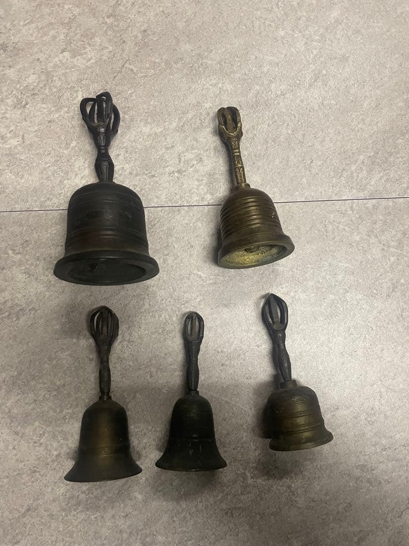 五鈷鈴　金剛鈴　持鈴　法器　5個　まとめて　骨董　古美術　アンティーク