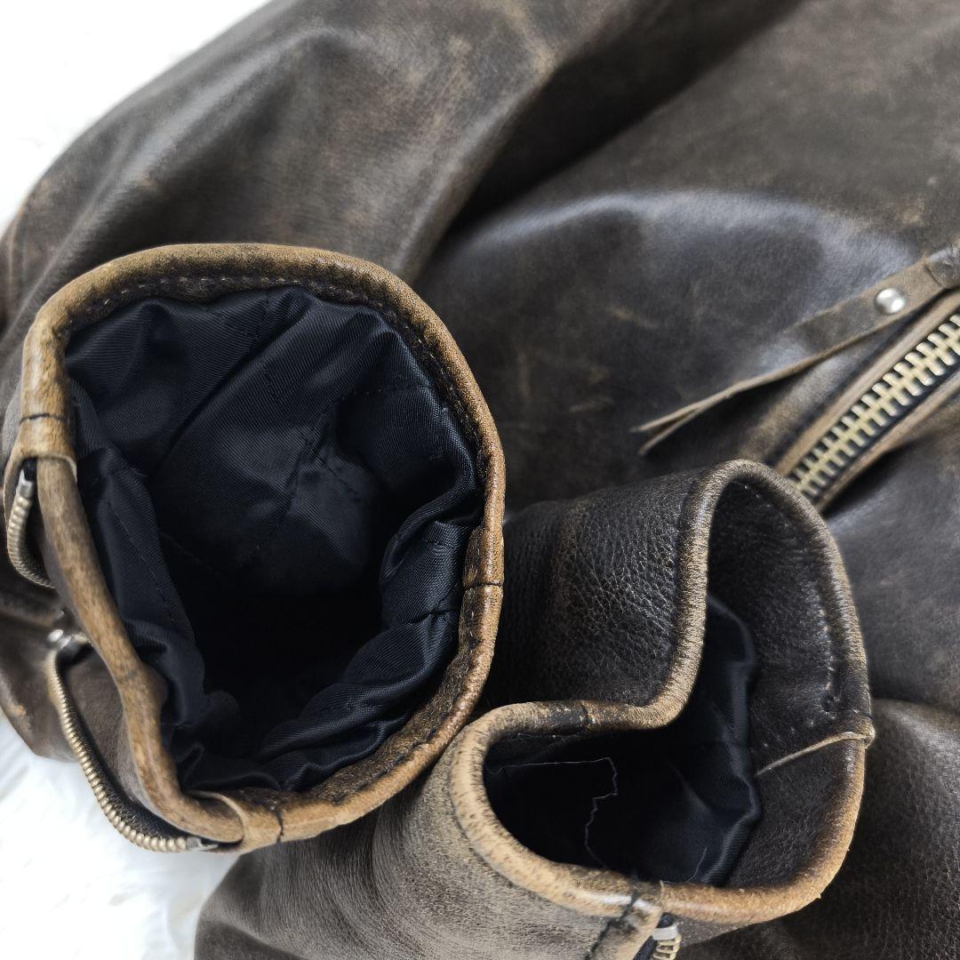 ✨美品✨ R.B.C アールビーシー シングルライダースジャケット レザー 茶色