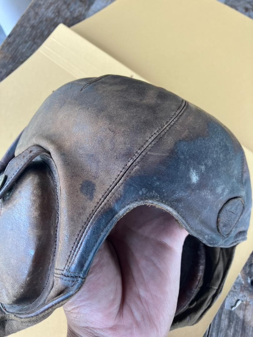 【実物】旧日本軍戦車兵ヘルメットとゴーグルセット【本物】