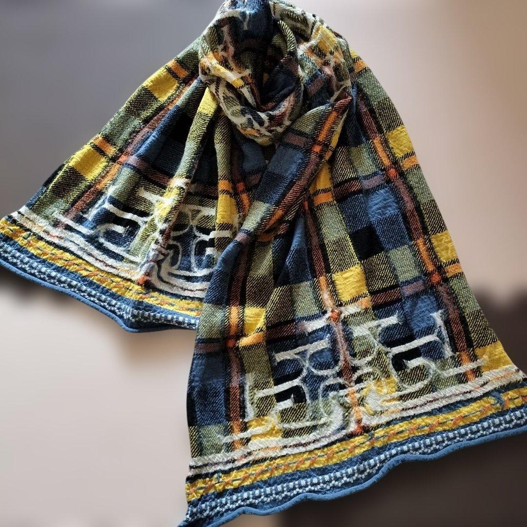 kapital キャピタル 縮絨ウールマフラー ストール チェック 大判