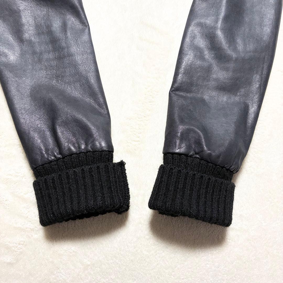 【美品】GIORGIO BRATO☆レザージャケット☆ライダース☆羊革☆墨黒☆