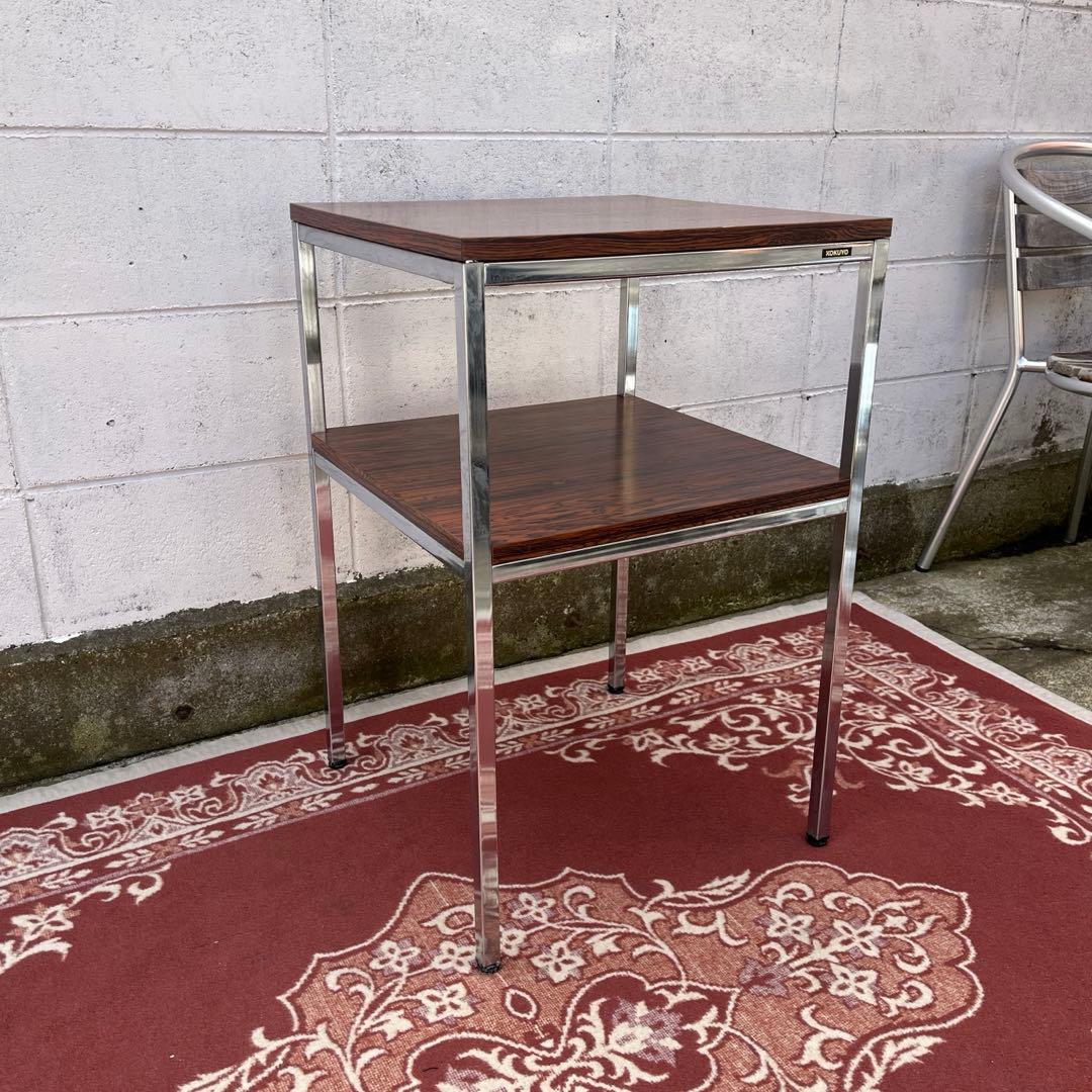 廃盤 KOKUYO コクヨ ◾️木調天板 レトロモダン サイドテーブル 2段