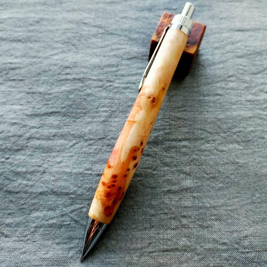 フロリニーバール　ハンドメイド　木軸シャープペン　0.5mm　天然木　シルバー