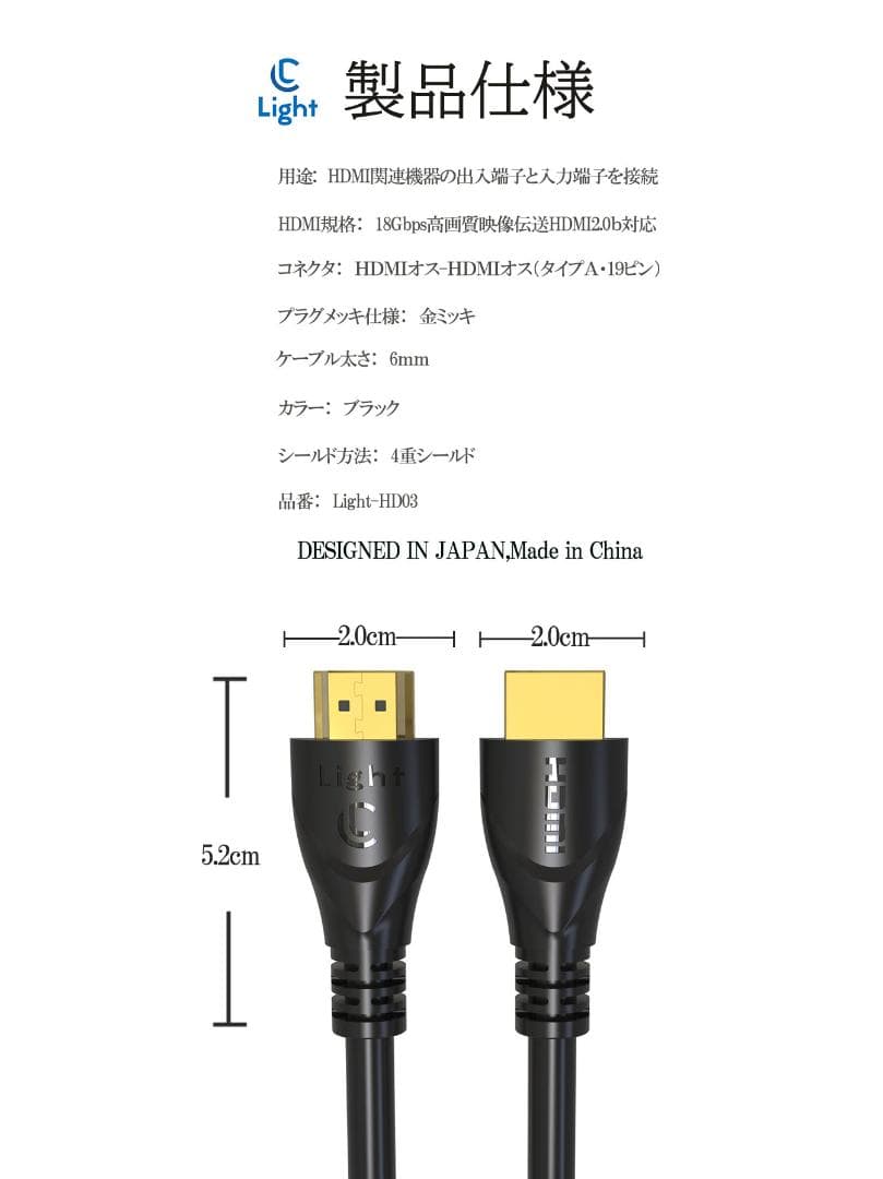 HDMI ケーブル 5.0m Ver2.0b規格 Switch PS4 5対応