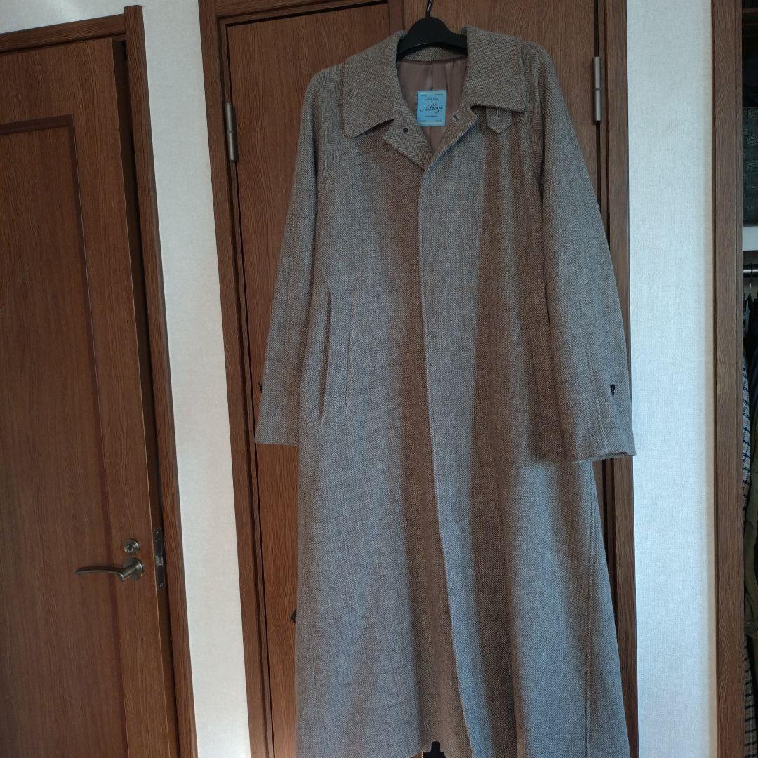 NOLLEYS ヘリンボーン チェスターコート＆ブルーマフラー付き