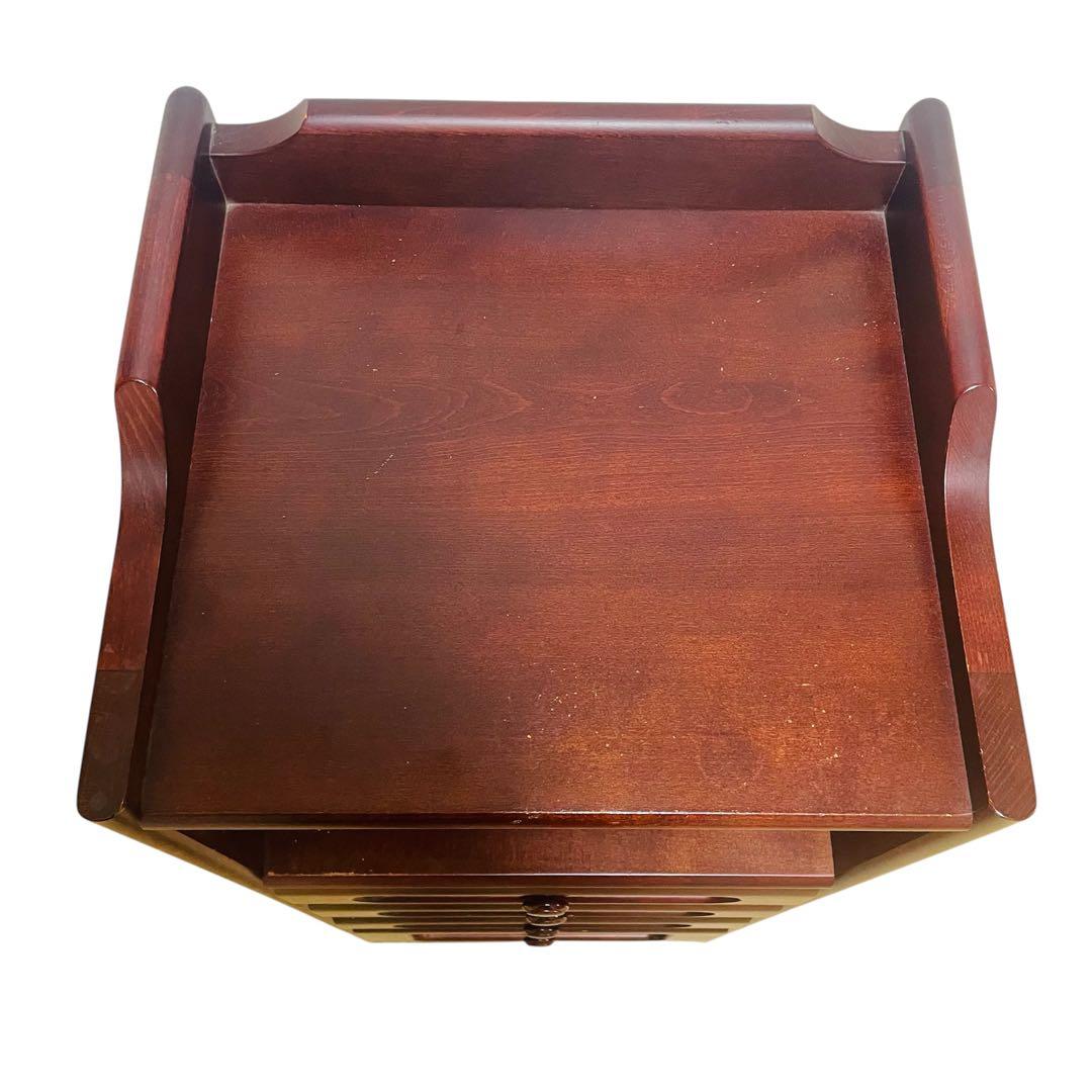 Karimoku カリモク 電話台 引き出し 4段 木製 昭和レトロ