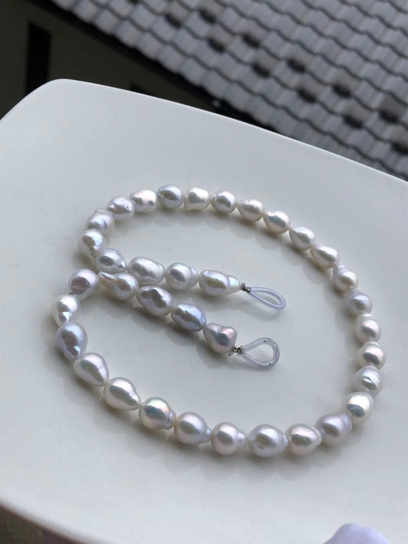 虹色　淡水バロックパールネックレス1連　FG25