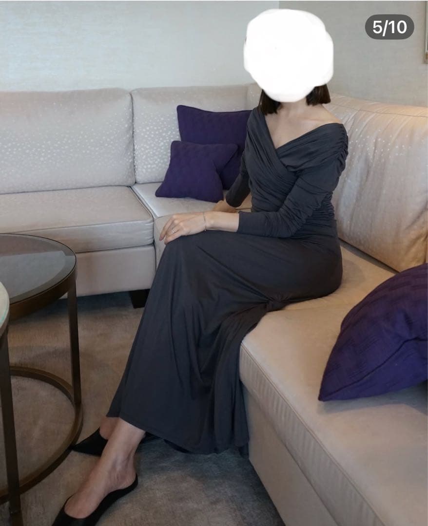 【n】ロングドレス　グレー