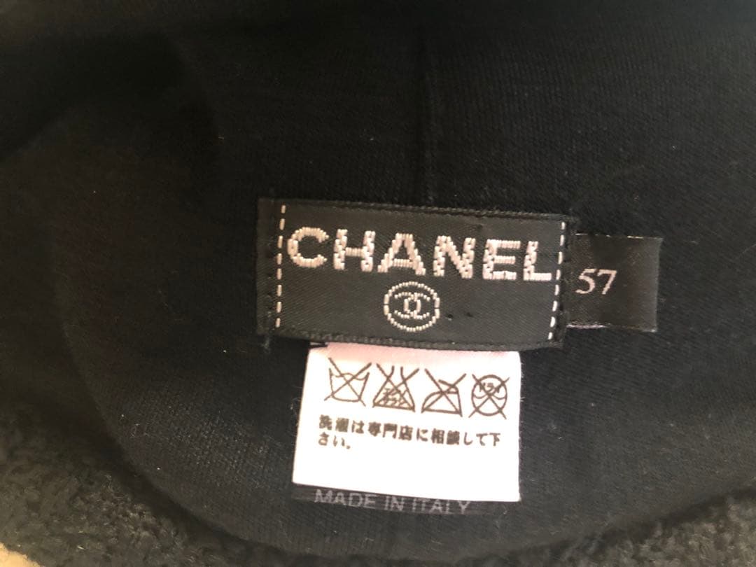 お値下げ シャネル CHANEL ニット帽子 カメリア ココマーク
