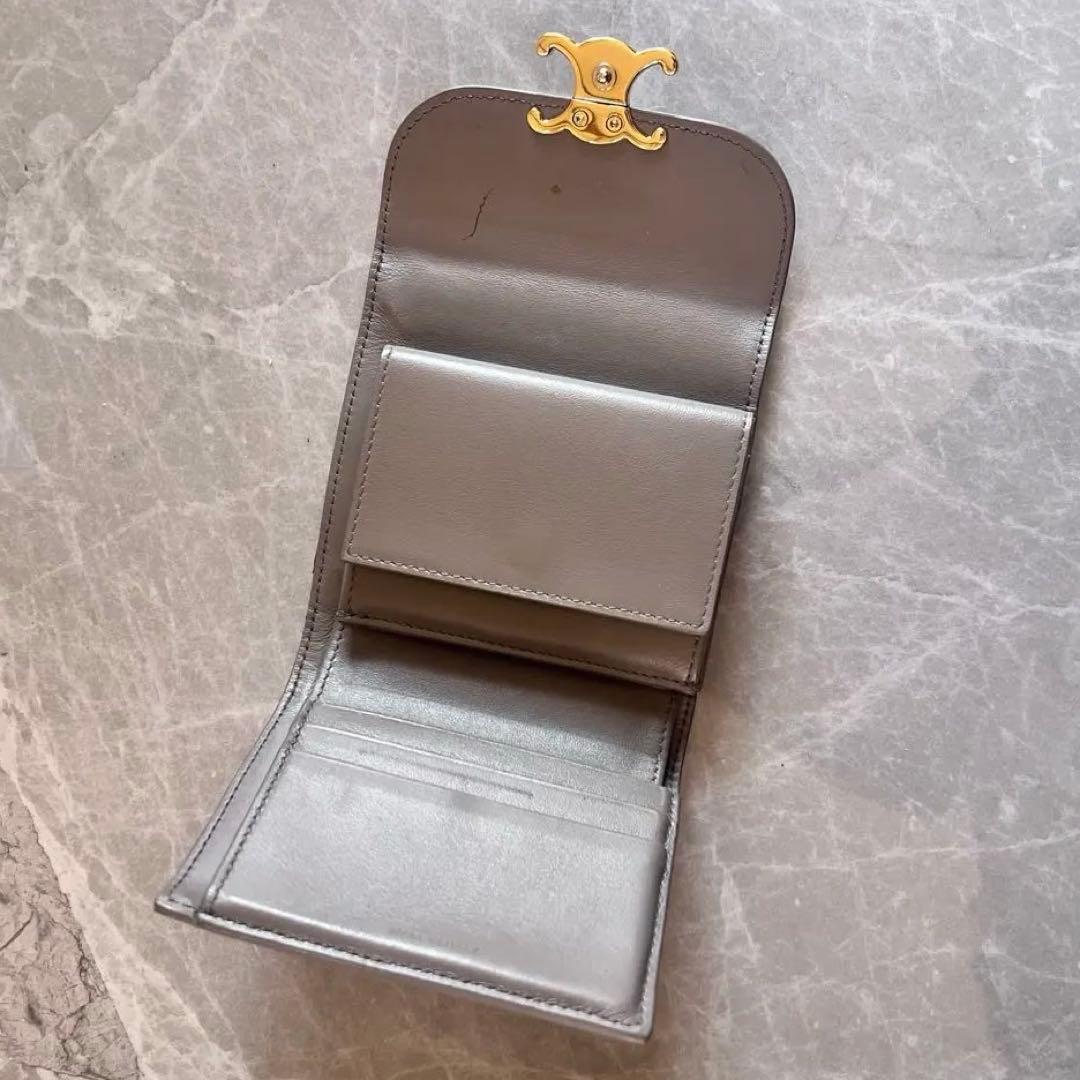 CELINE セリーヌ トリオンフ コンパクトウォレット グレージュ