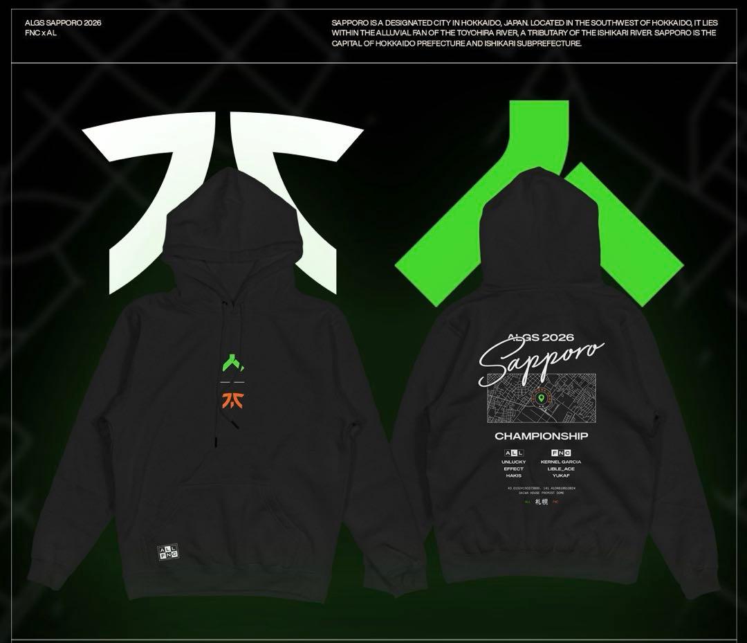 FNATIC×Allianceパーカー ALGS札幌会場限定グッズ