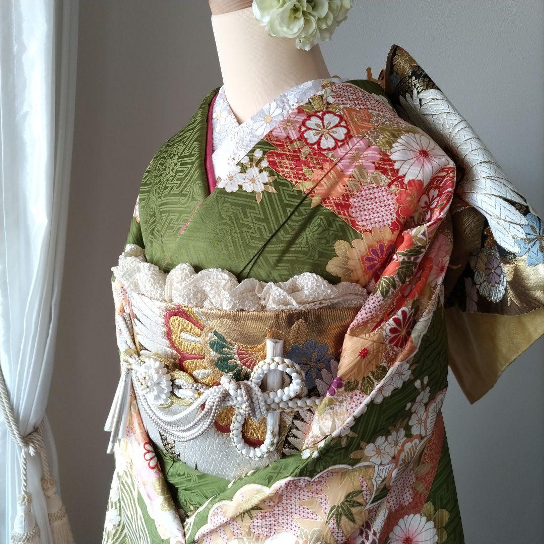 442.凛と可愛い！振袖7点セット　正絹　フルセット　成人式