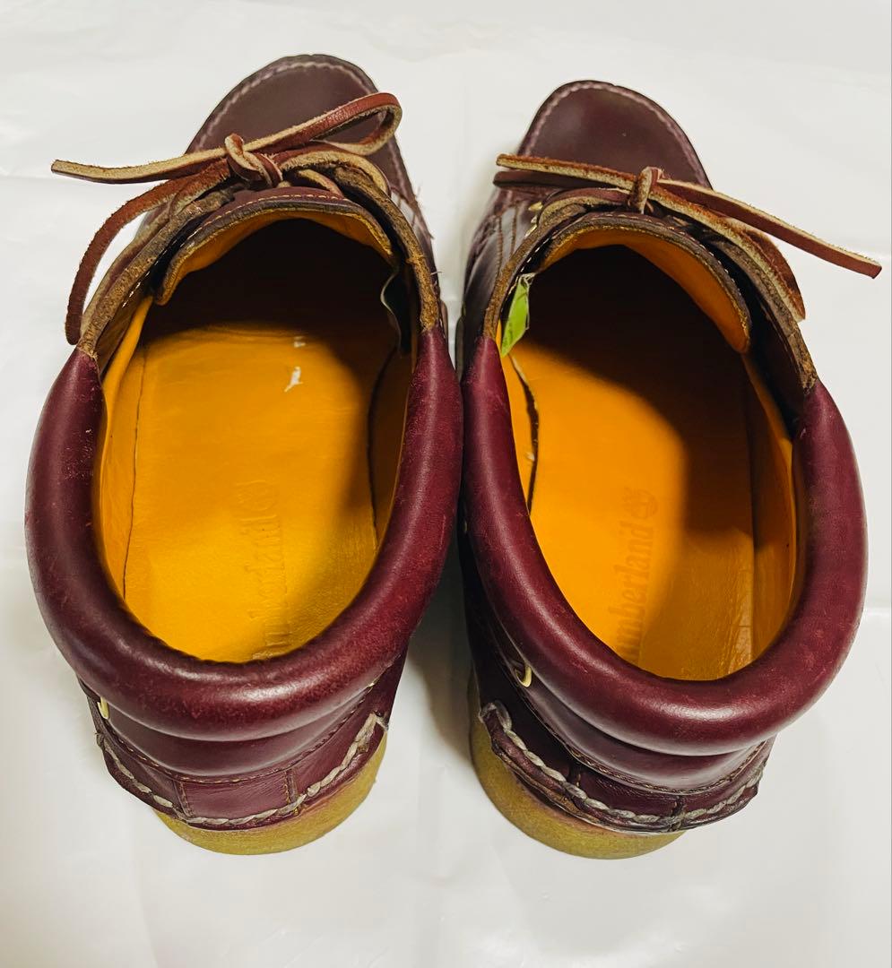 ティンバーランド バーガンディ レザー モカシン デッキシューズ26.5㎝
