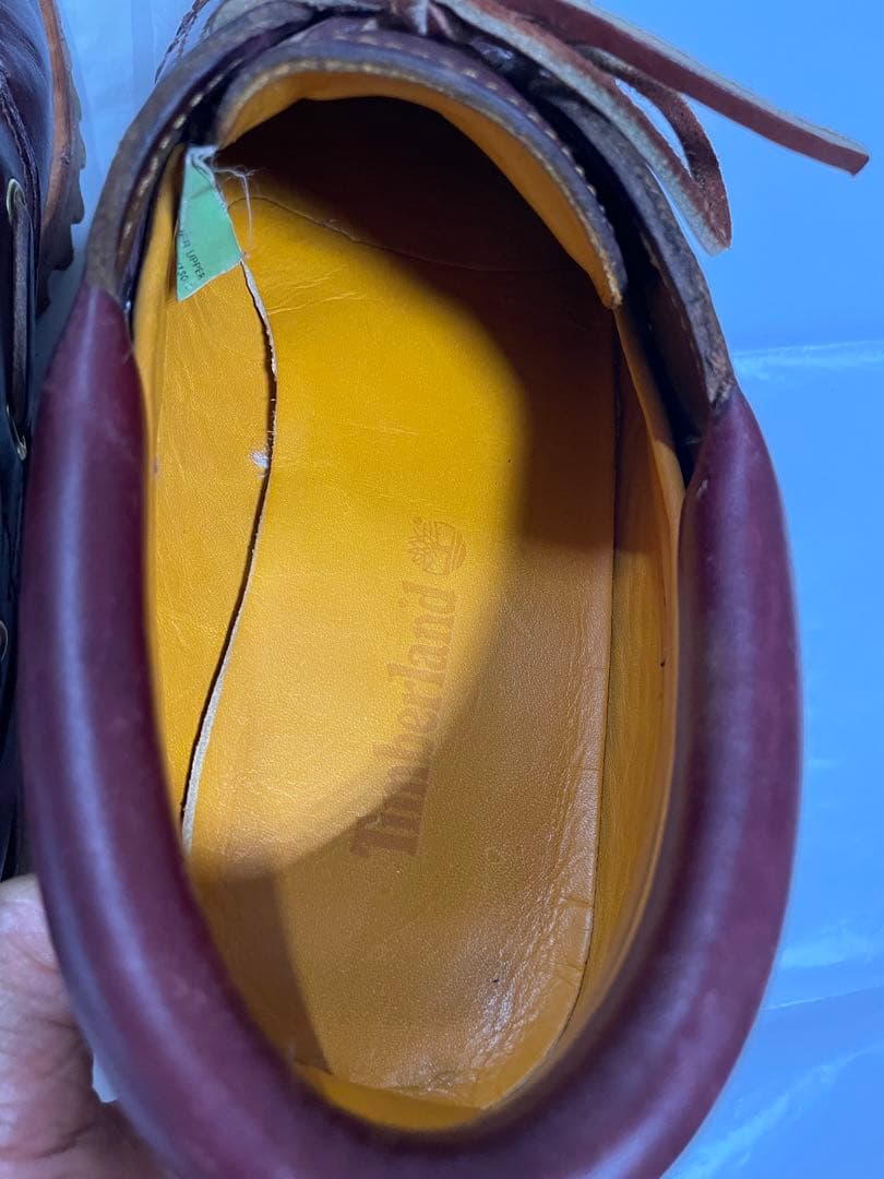 ティンバーランド バーガンディ レザー モカシン デッキシューズ26.5㎝