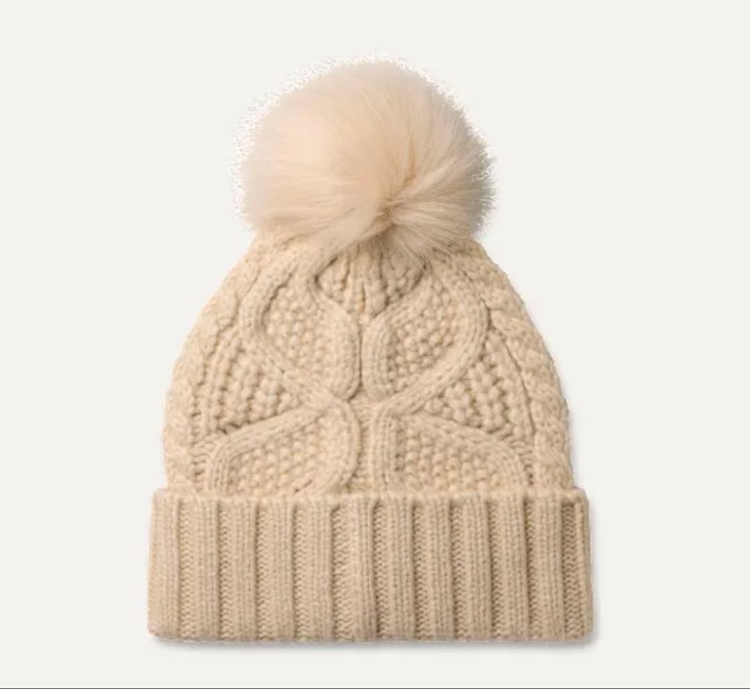 帽子 UGG Cable Beanie With Pom Cream