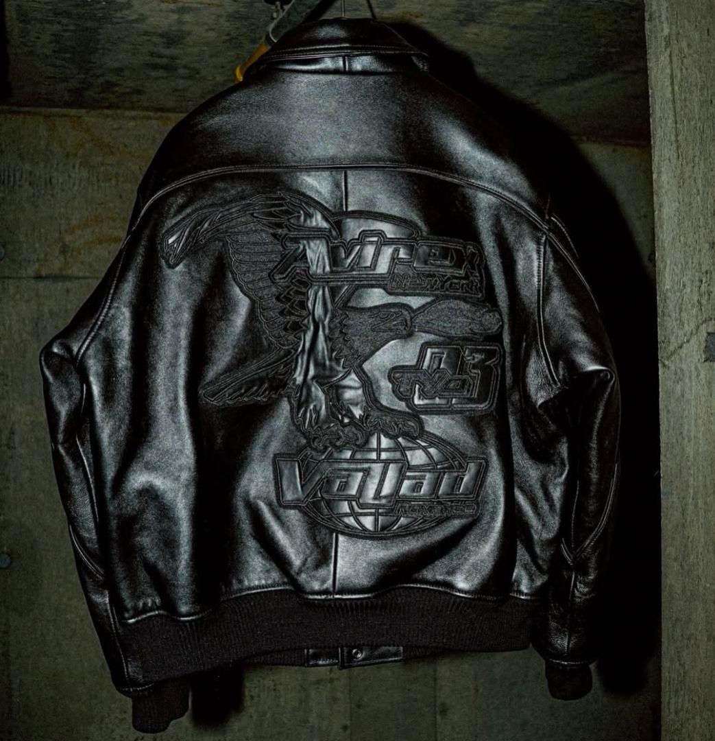 AVIREX VALLAD BLACK leather jacket　Lサイズ