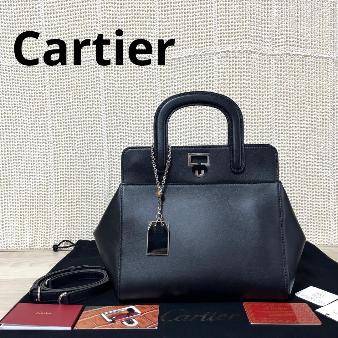 ☆超美品☆ カルティエ ジャンヌトゥーサン レザー製 2WAY ハンドバッグ