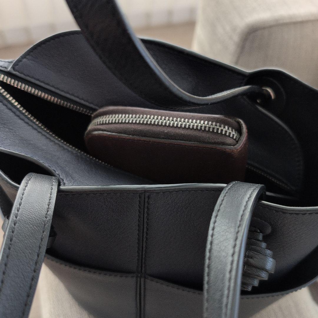 TODS バケツバッグ　ネイビー