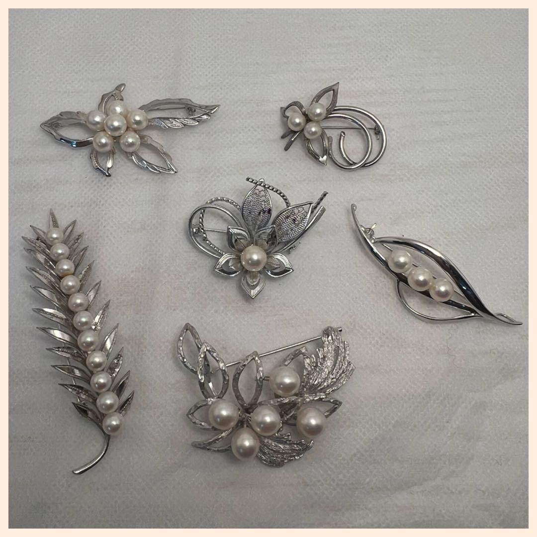 本真珠ブローチ おまとめ6点 良品