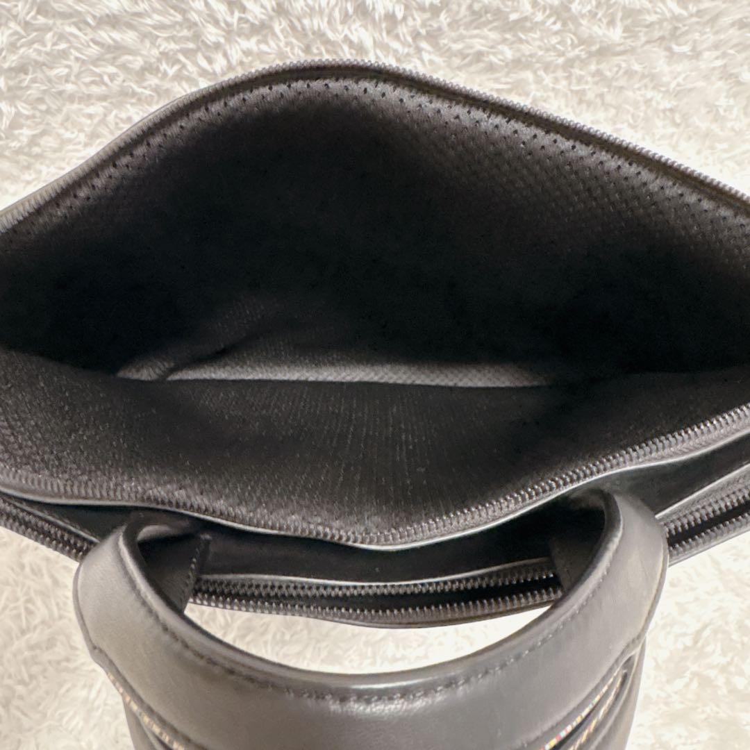 ポールスミス シャドーストライプ レザー 2WAY ブリーフケース ブラック