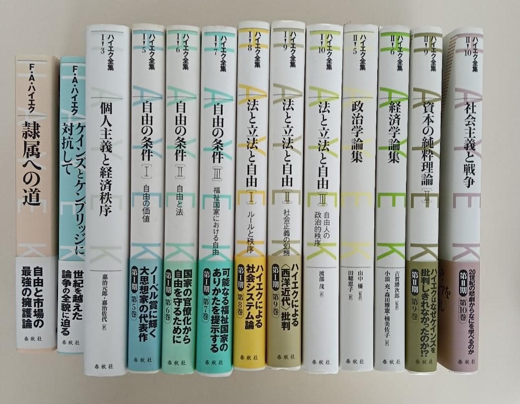 【品切含】　新版　ハイエク全集 13冊 自由の条件　法と立法と自由　隷属への道