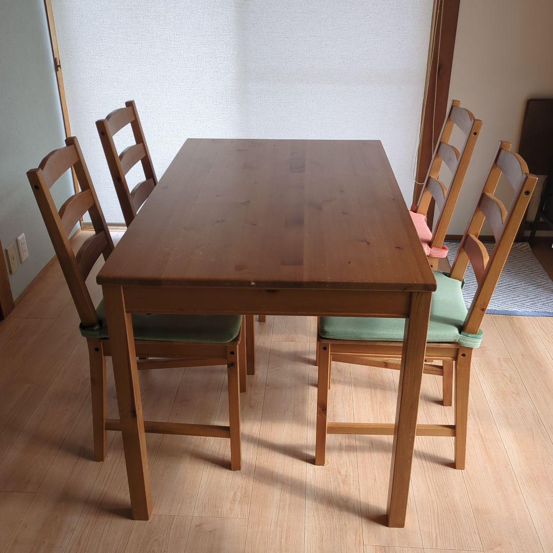 【引き取り】ダイニングテーブルと椅子4脚セット/IKEA/ヨックモック