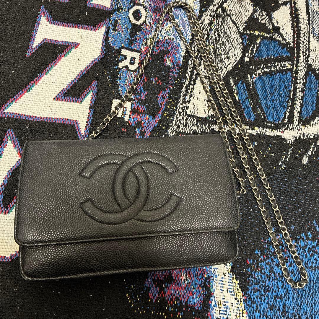 CHANEL ブラックレザー ショルダーバッグ