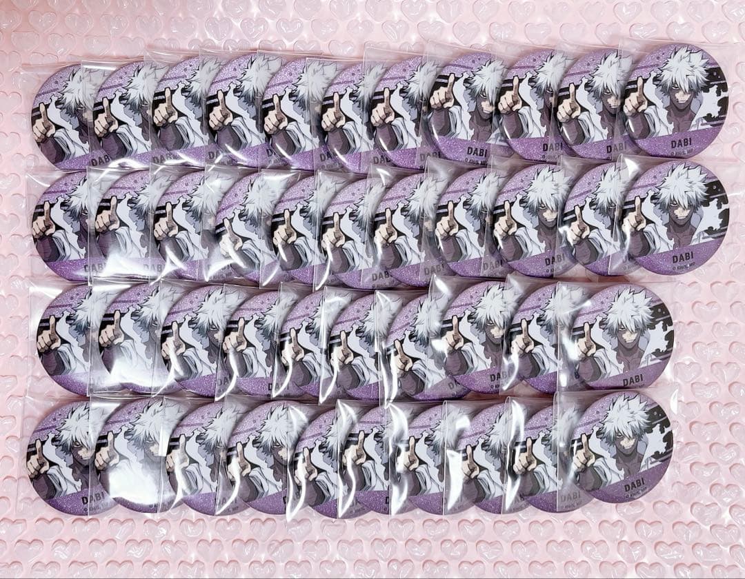 ヒロアカ 荼毘 グリッター缶バッジ 42個