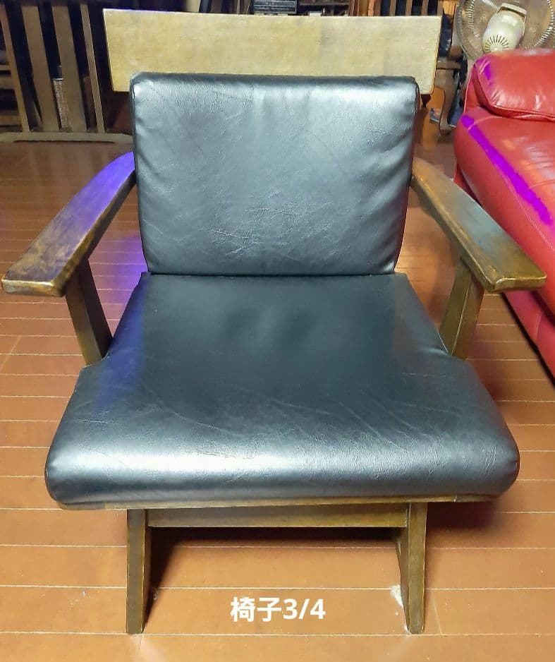 ダイニングテーブルセット　和モダン　4人掛け5点セット　肘付き回転椅子