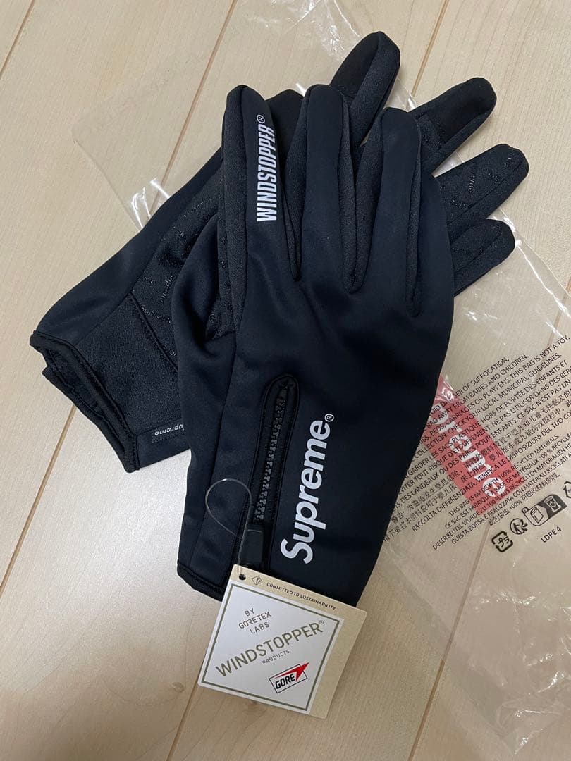 24AW Supreme WINDSTOPPER Zip Gloves 黒 XL