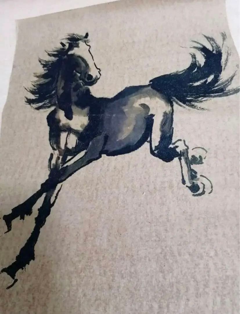 徐悲鴻の肉筆 （駿馬図）名品 中国の骨董品 藏品 。