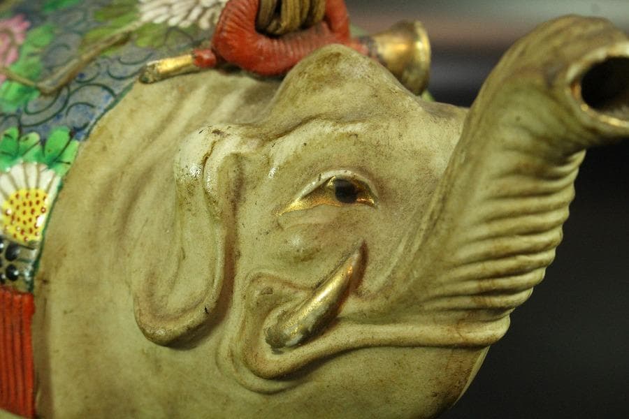 煎茶 象水注 萬古焼 時代物(K-LC757)