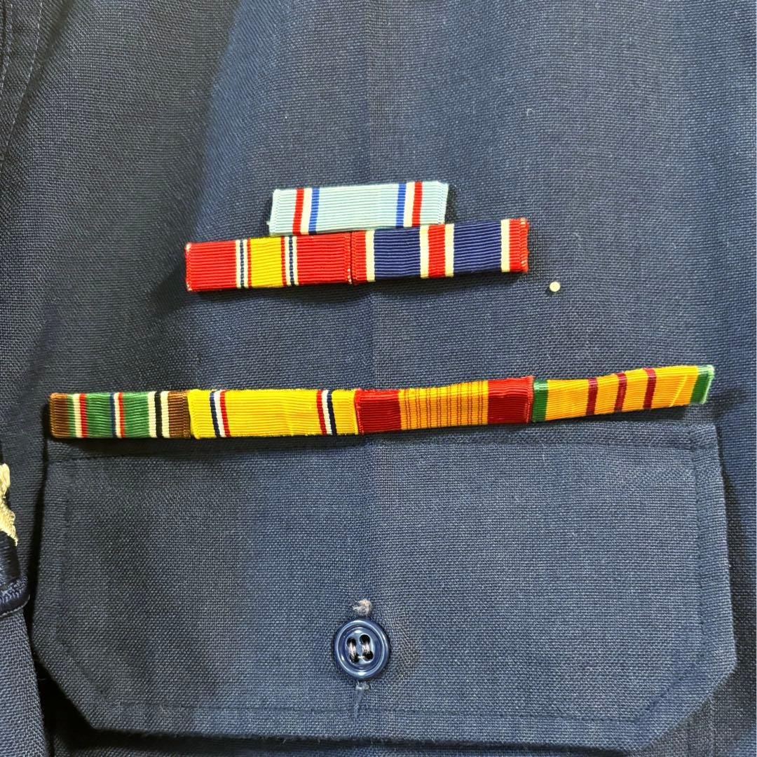 1969製　ヴィンテージ　US古着　アメリカ空軍　長袖シャツ　L ネイビー