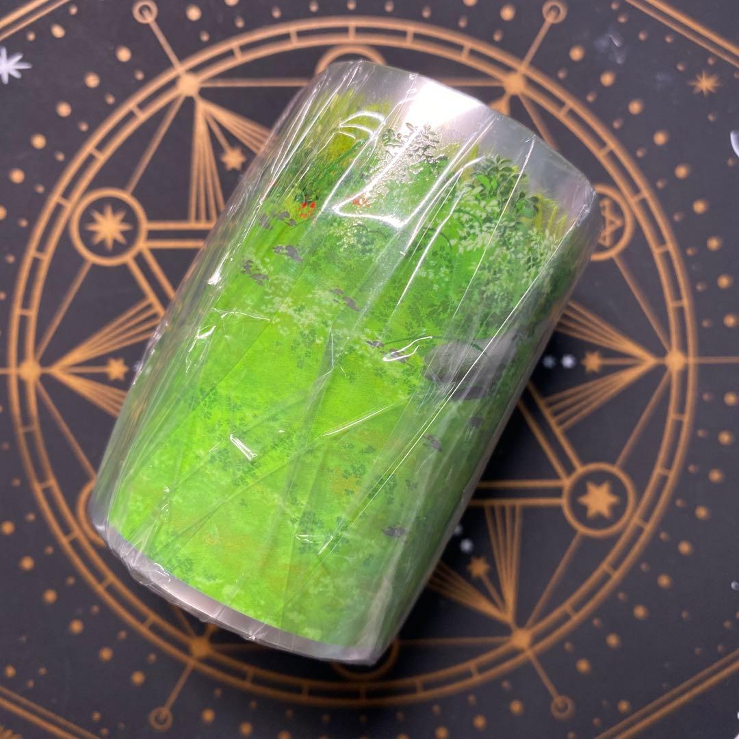 【9128】海外　マステ　5m巻　PETマスキングテープ池　金魚　芝生　自然景色