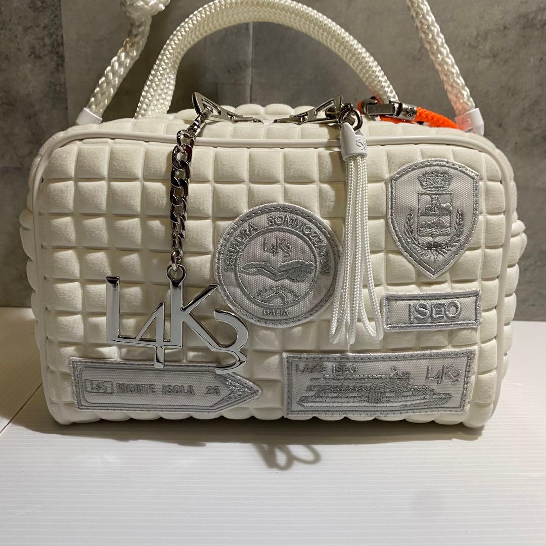 【希少】L4K3 レイク　マカロンバッグ　2WAY 　ホワイト　パッチ　完売品