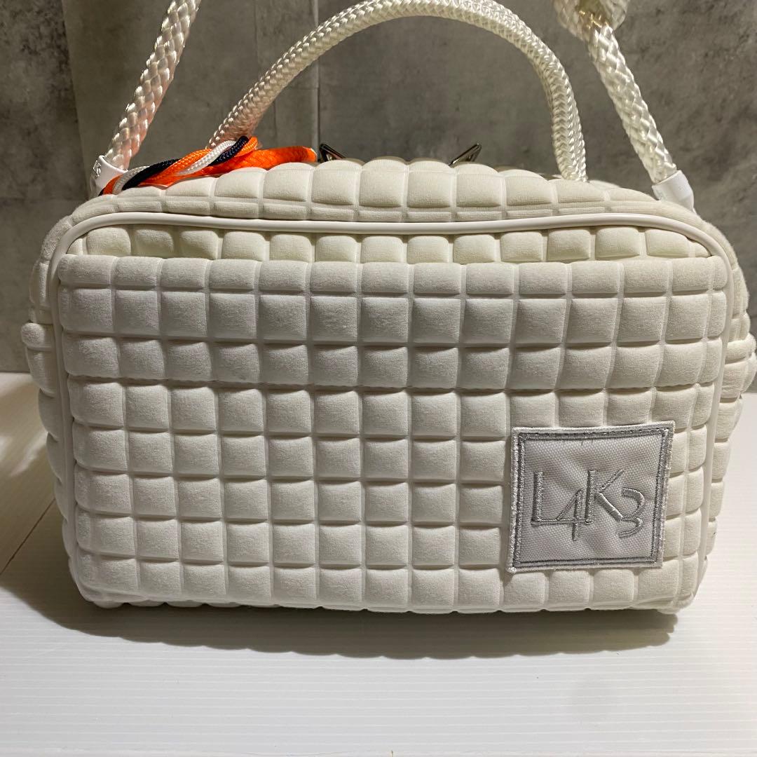 【希少】L4K3 レイク　マカロンバッグ　2WAY 　ホワイト　パッチ　完売品